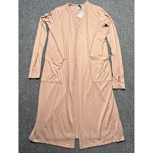 Windsor Duster Cardigan Womens Small Dusty‎ Rose Open Front Longline Made USA